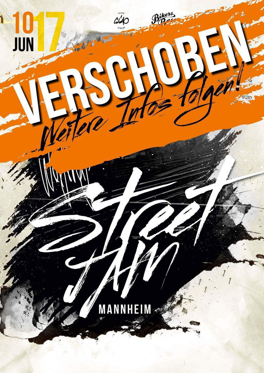 Der Wolftrap Brand Street Jam am 10. Juni in Mannheim muss leider kurzfristig verschoben werden.