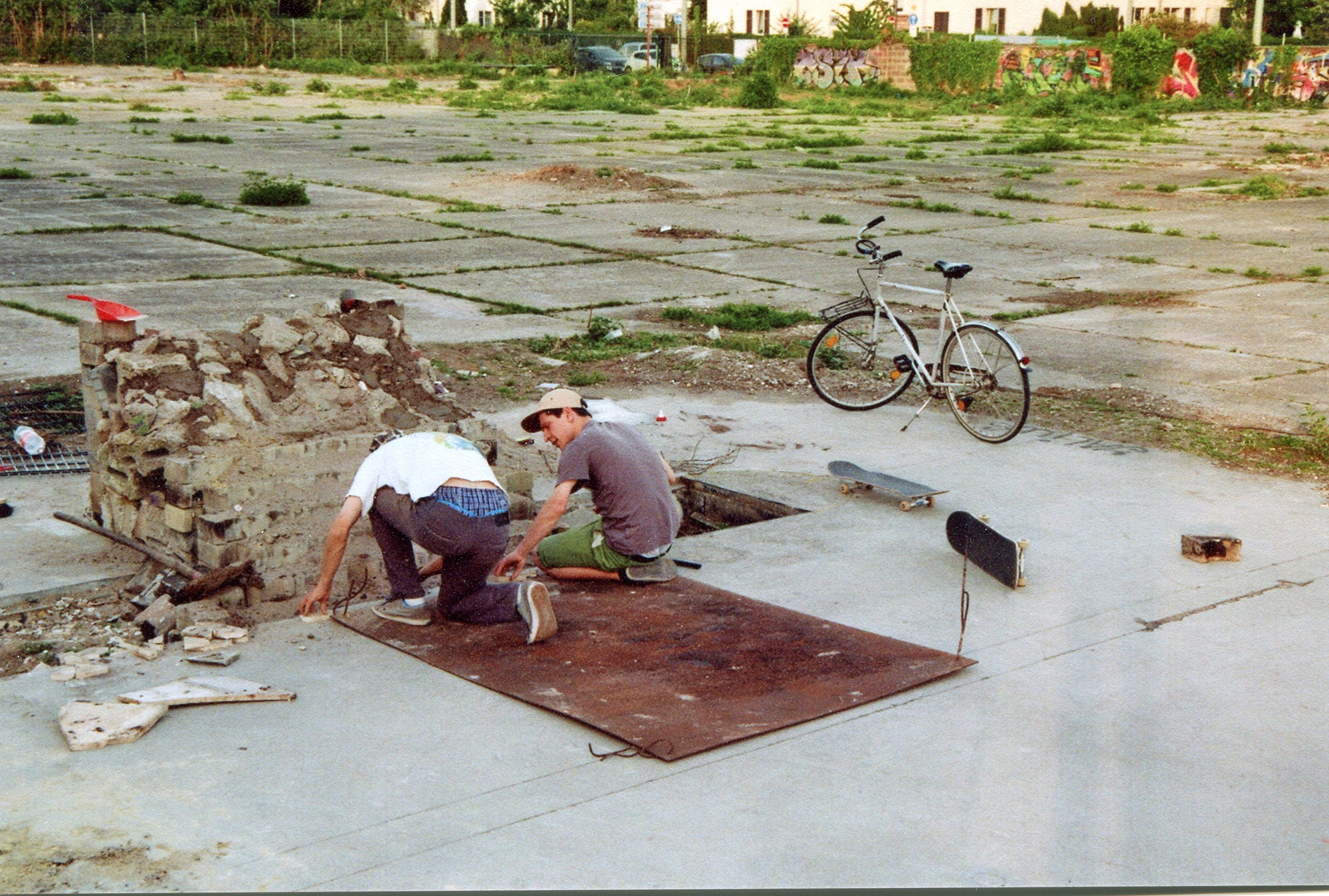 Bauarbeiten am Ghettospot in Frankfurt