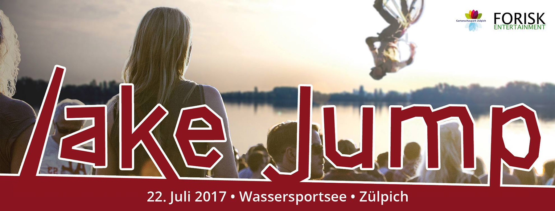 Am 22.7.2017 findet im Seepark Zülpich ein Lake Jump Festival statt, bei dem es insgesamt 500 Euro zu gewinnen gibt und ordentlich gefeiert wird.
