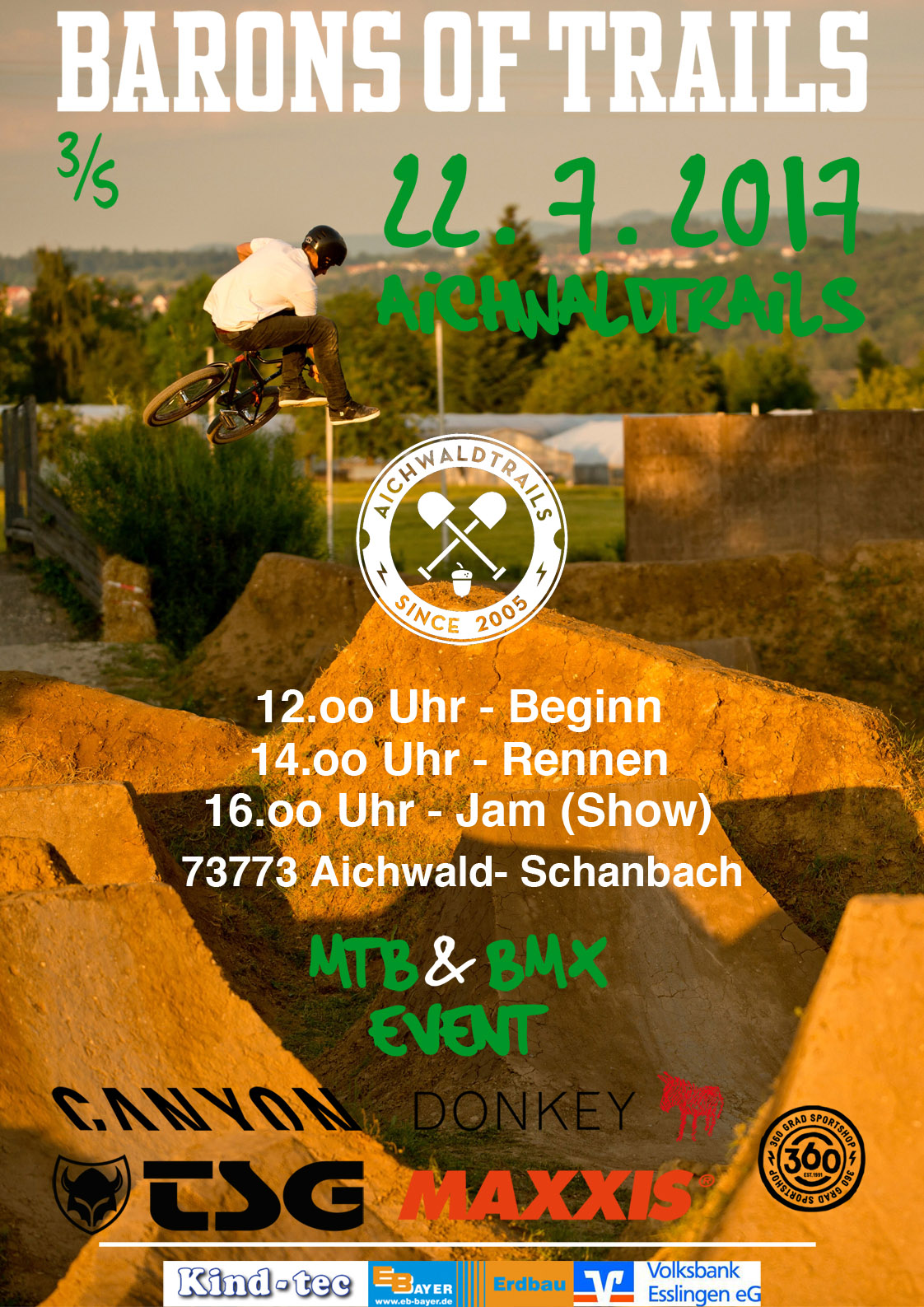 Trails are shouting – und zwar so was von! Am 22. Juli geht die Barons of Trails Tour 2017 an den großartigen Aichwaldtrails in die dritte Runde.