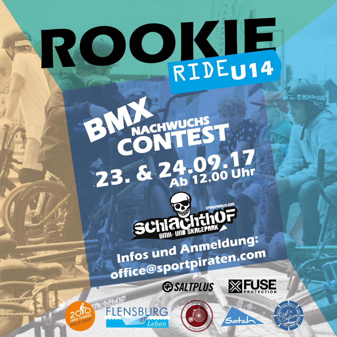 Die Sportpiraten veranstalten vom 23.-24. September 2017 einen Nachwuchscontest für BMX-Kids bis 14 Jahre im Schlachthof Flensburg. Mehr dazu hier.