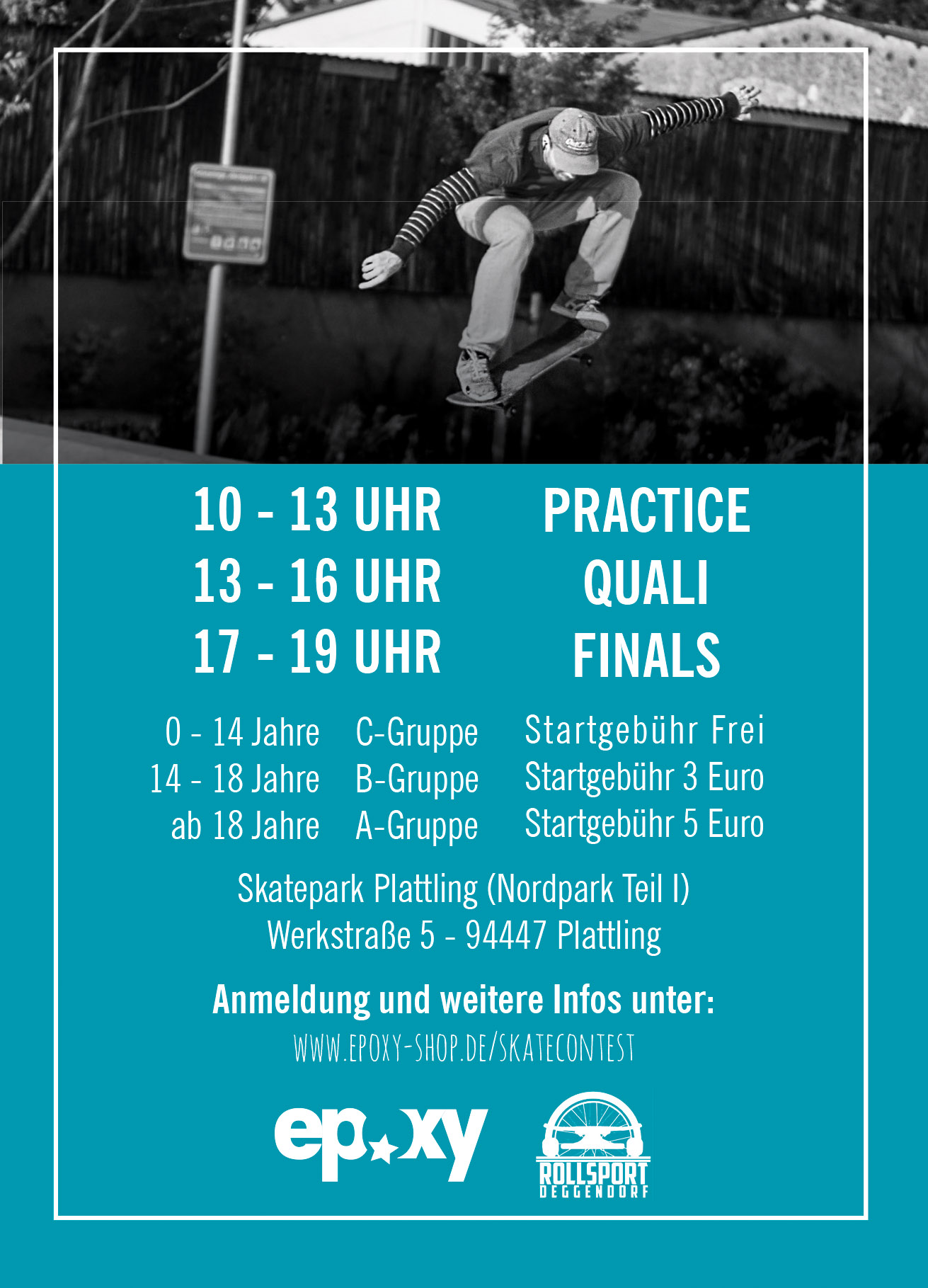 Am 29. Juli 2017 findet im Skatepark Plattling ein BMX- und Skatecontest statt, bei dem es Sachpreise vom Epoxy Boardershop zu gewinnen gibt.