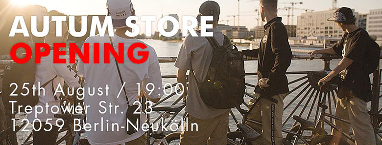 Die Homies von Autum Bicycles eröffnen am 25.8.2017 einen Laden in Berlin–Neukölln und stellen gleich noch ihre neue Klamottenkollektion vor. Mehr dazu hier