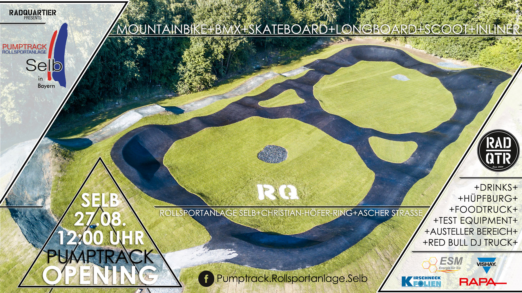 Es ist endlich soweit! Am 27. August 2017 wird in Selb Bayerns erster asphaltierter Pumptrack offiziell eröffnet. Hier erfährst du mehr.