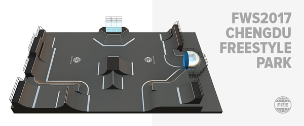 So sieht der Parcours für den FISE BMX Freestyle Park World Cup 2017 in Chengdu aus