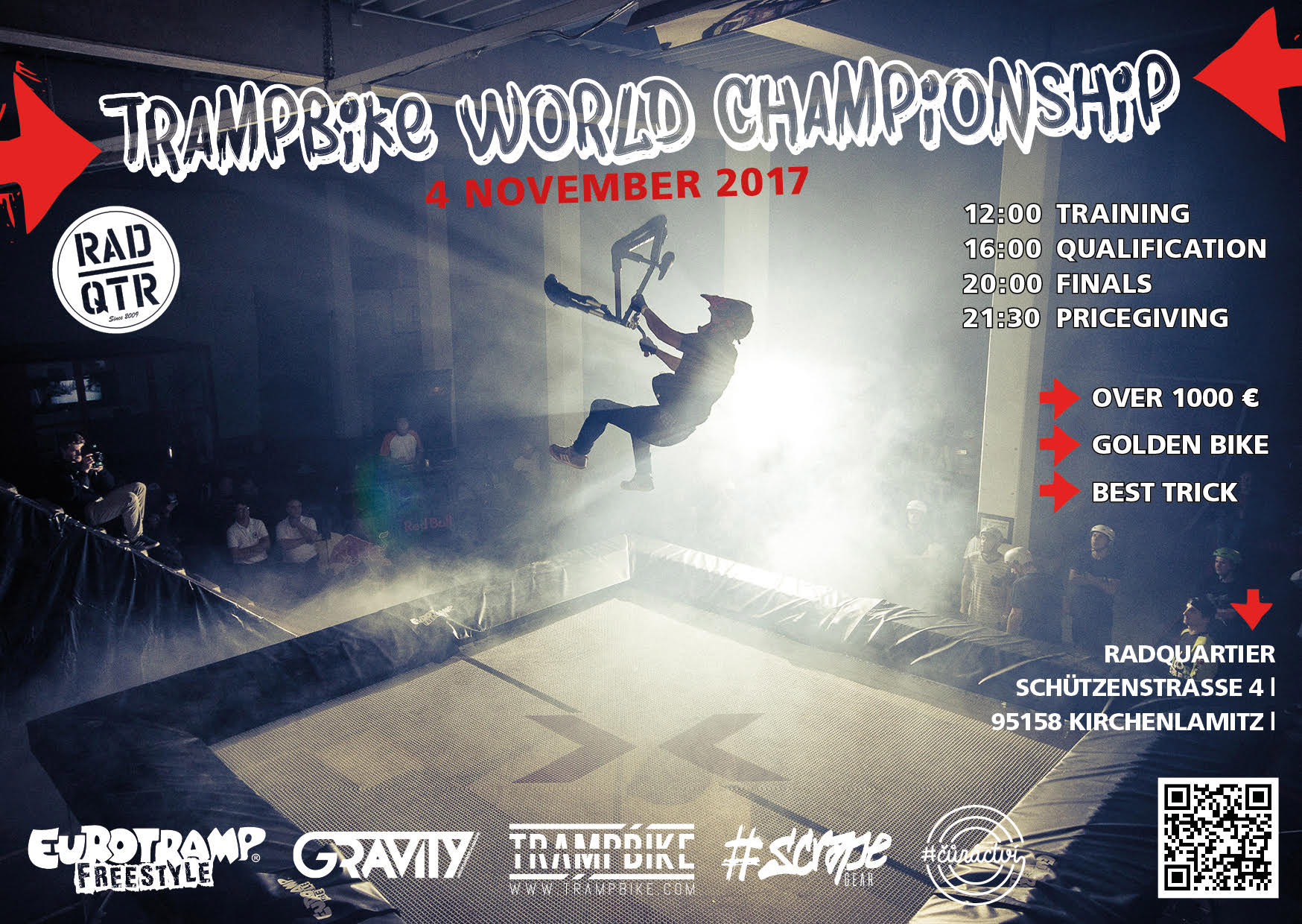 Kein Scherz! Am 4. November 2017 findet im Radquartier die Trampbike-Weltermeisterschaft 2017 statt. Hier erfährst du mehr.