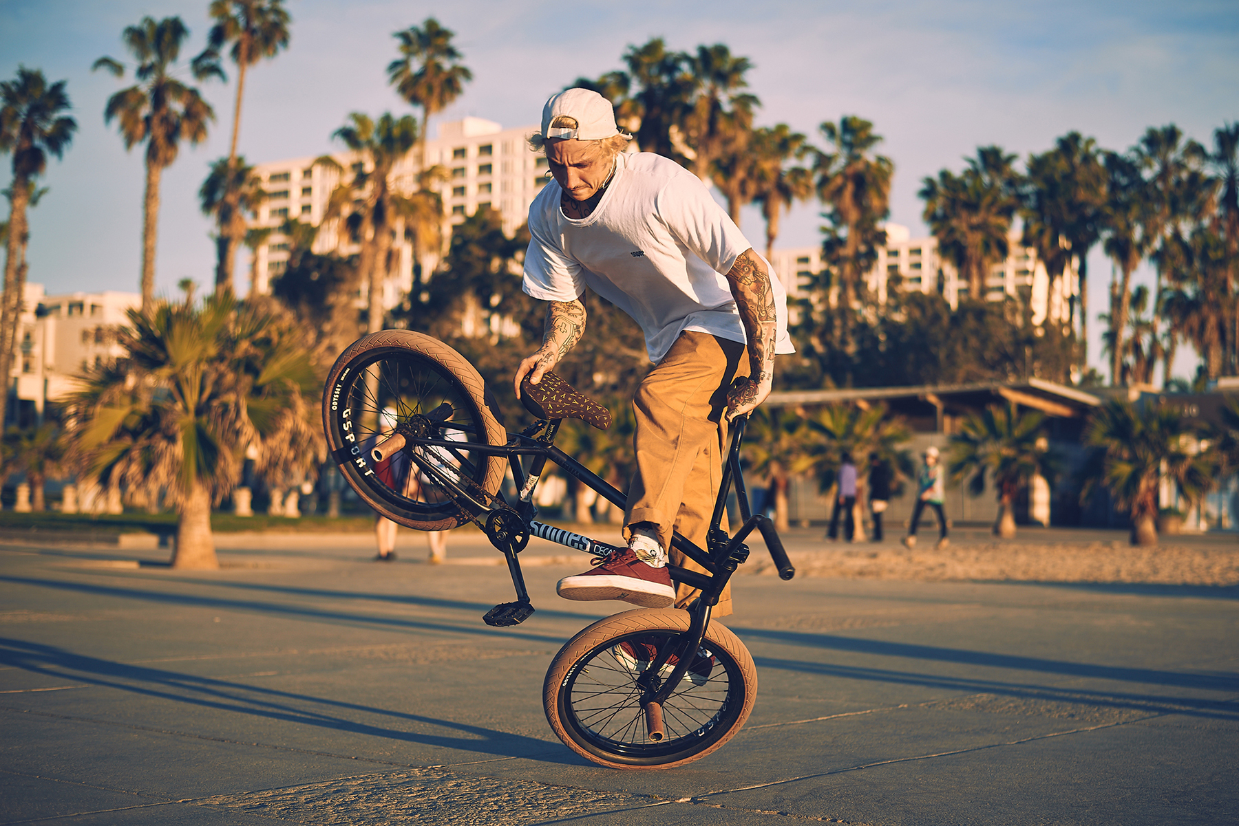 Überwintert wird in der Sonne: Kevin Nikulski am Strand von Kalifornien