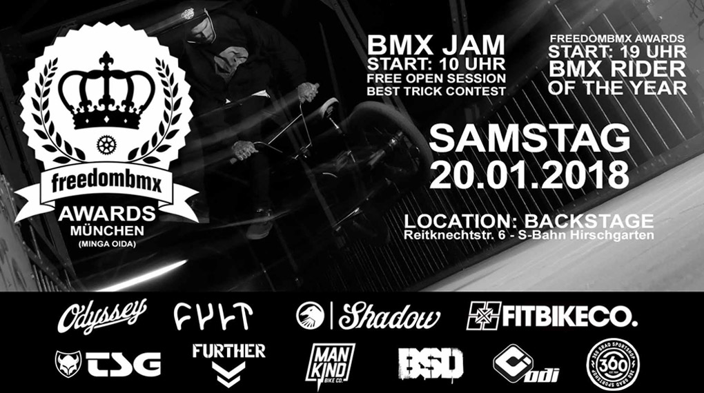 Minga. Oida! Am 20. Januar 2018 gehen die freedombmx Awards in München in die sechste Runde und ihr seid alle herzlich eingeladen. Mehr dazu hier.