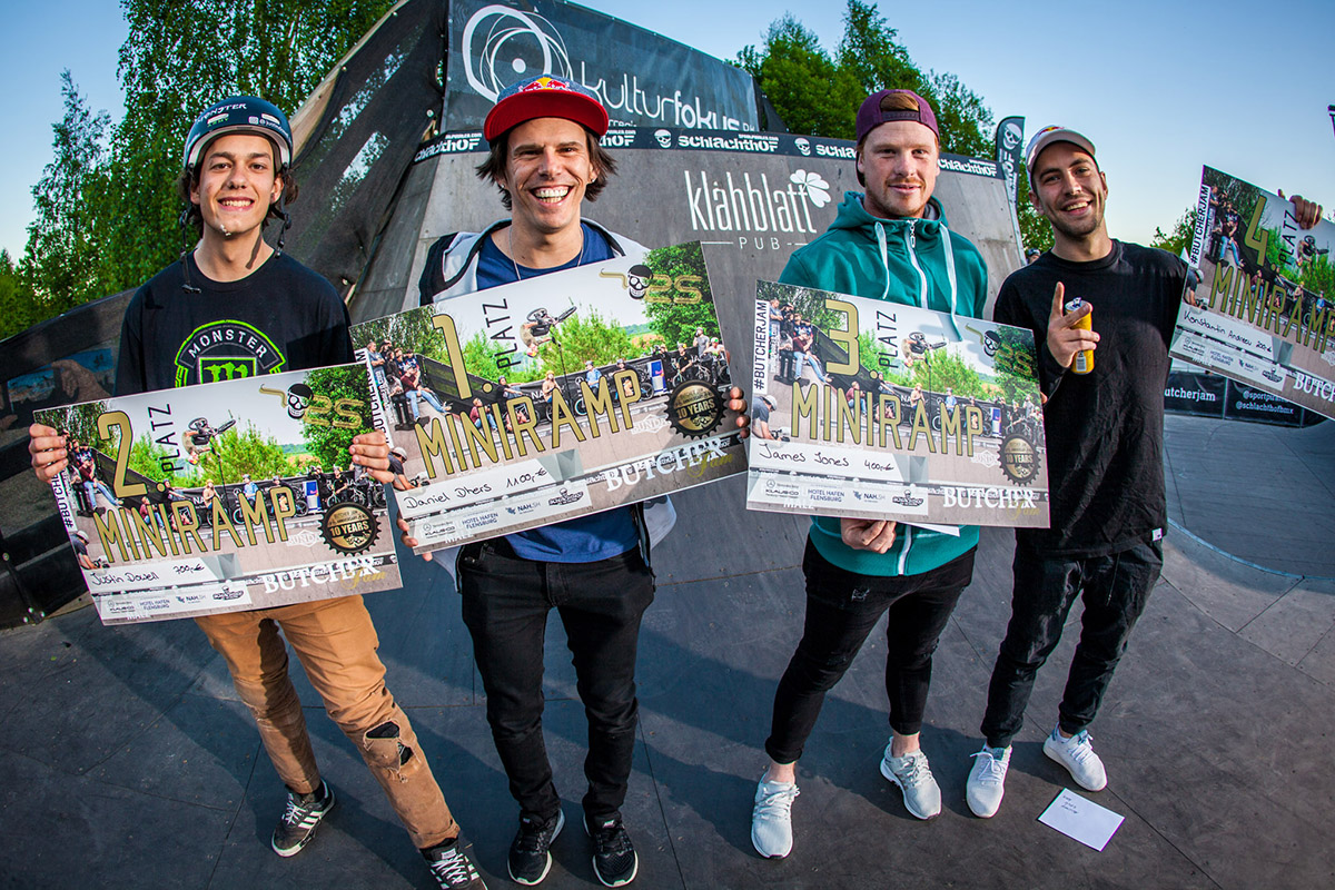 Die Gewinner des Pro-Minirampencontests auf dem Butcher Jam 2018 im Schlachthof Flensburg