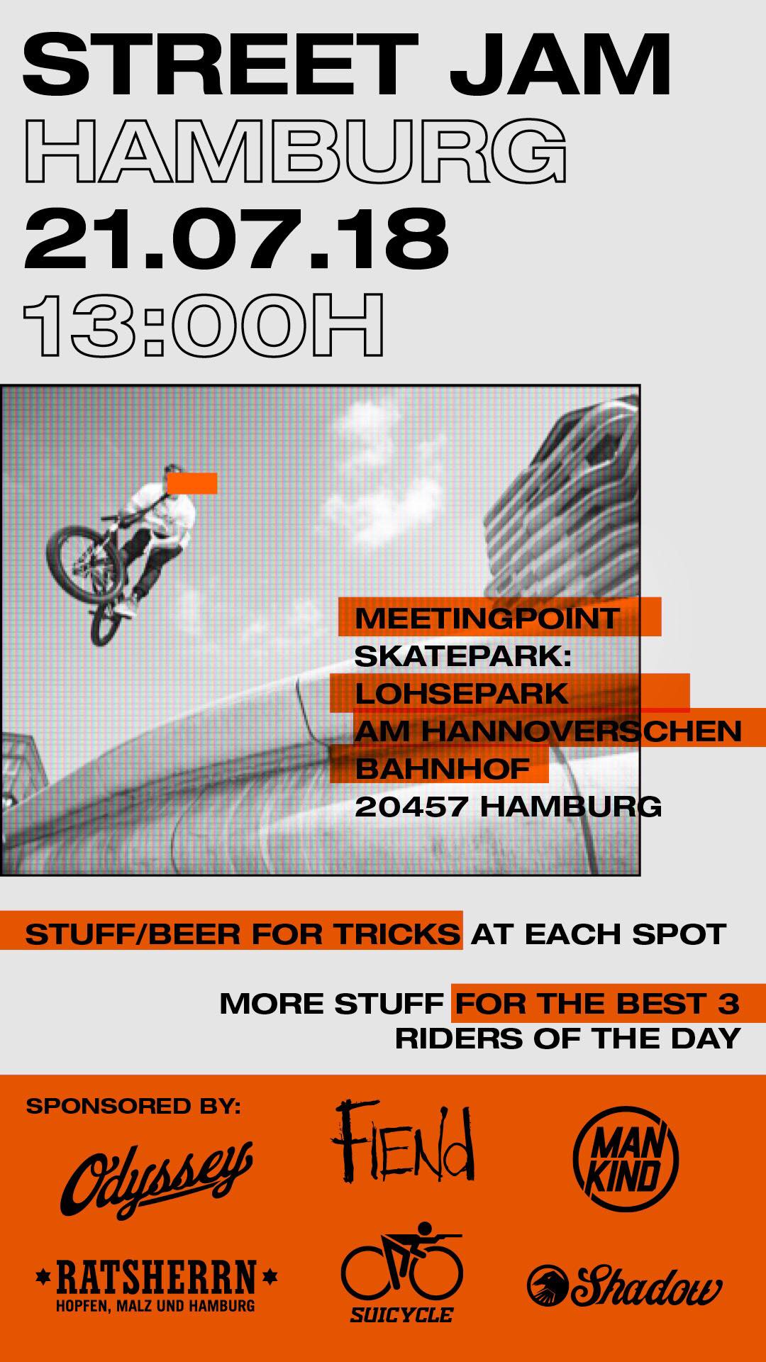 Am 21. Juli 2018 findet in Hamburg ein Streetjam statt, den man sich als passionierter Grindsportler auf keinen Fall entgehen lassen sollte!