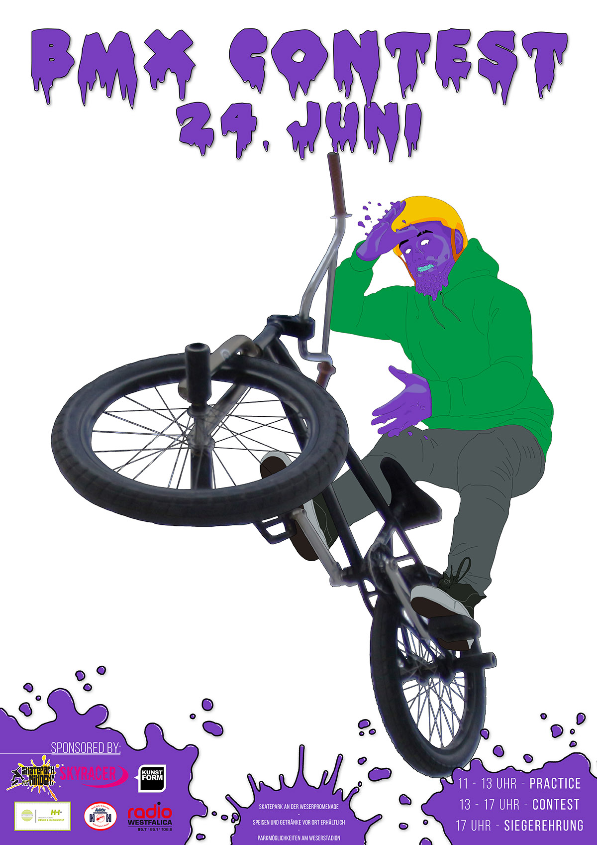 Am 24. Juni findet ein BMX-Contest im Skatepark an der Weserpromenade in Minden statt. Weitere Informationen dazu findest du hier.