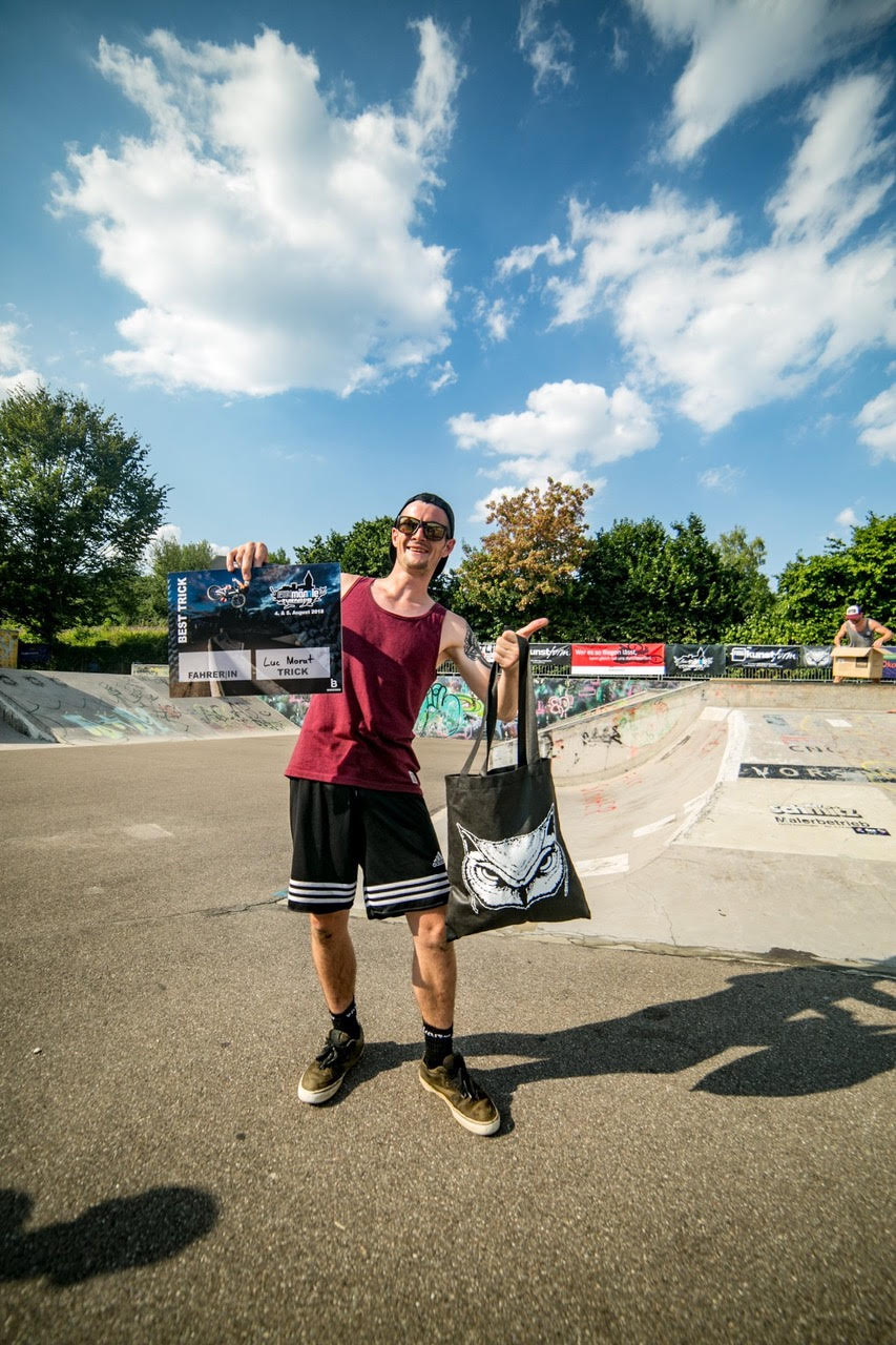 Der Gewinner der Best-Trick-Wertung des BMX Männle Turniers 2018: Luc Morat