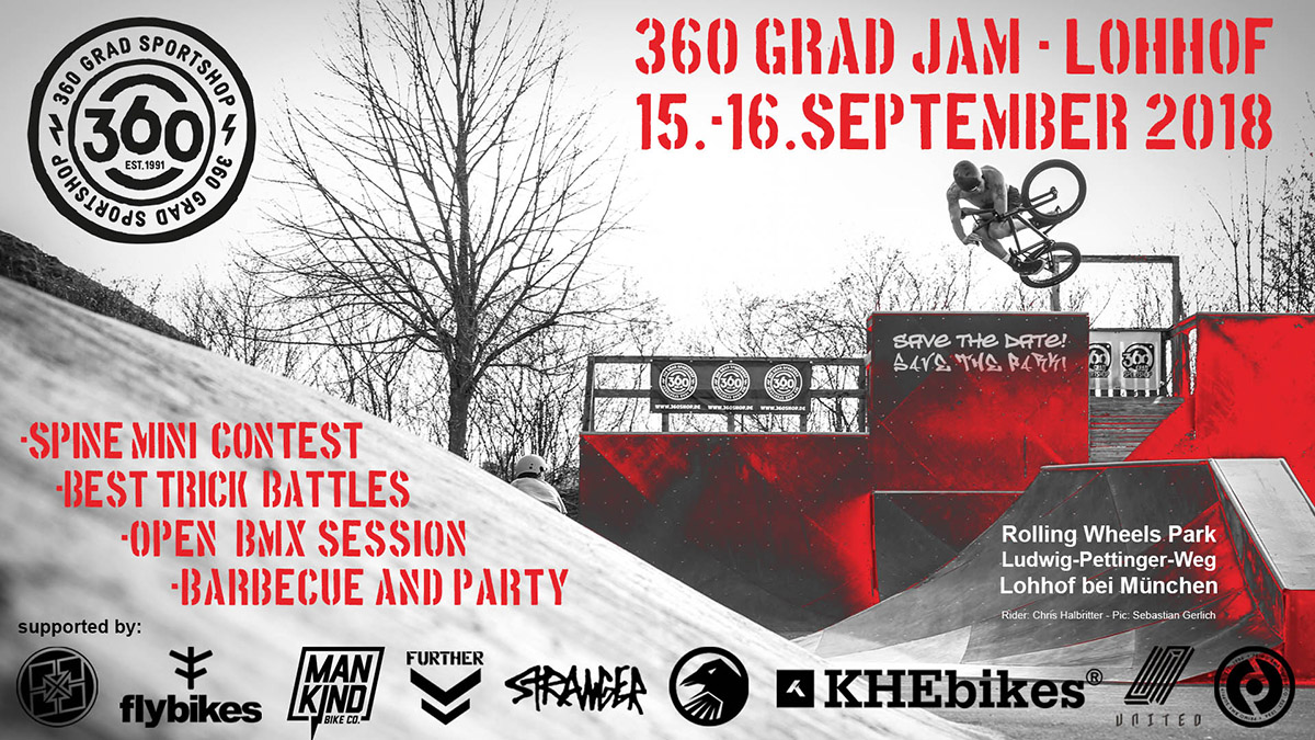 Abrissparty vom Feinsten! Sei dabei, wenn es beim 360 Grad Jam ein letztes Mal im Skatepark Lohhof rund geht, bevor der Park komplett umgebaut wird.