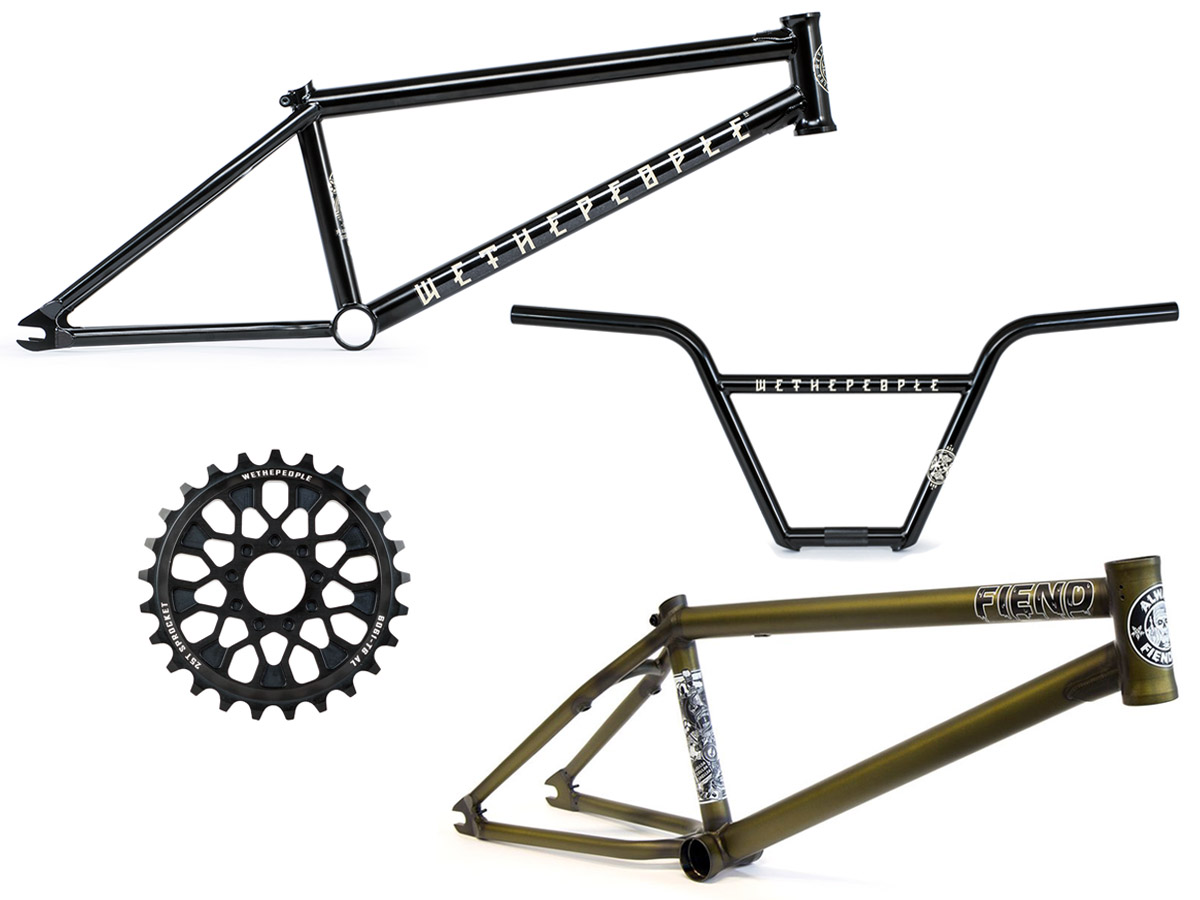 Wir verlosen unter allen Teilnehmern am Leservoting für die freedombmx Awards einen Schwung Felix-Prangenberg-Signatureteile von wethepeople und Garrett Reynolds Signaturerahmen von Fiend BMX