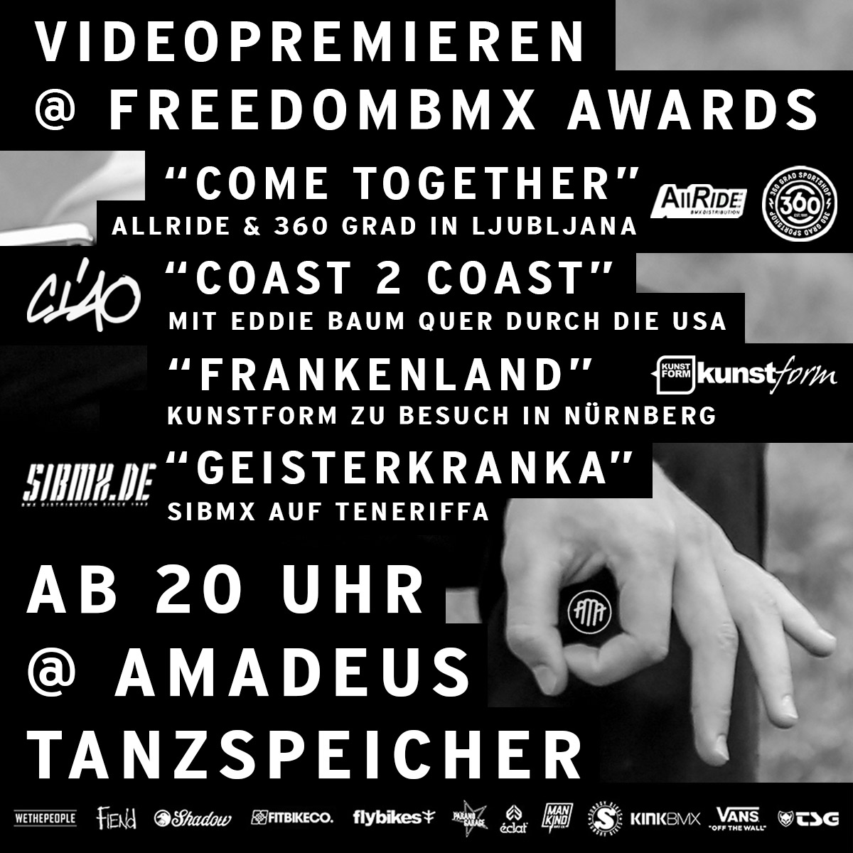 Auf den freedombmx Awards 2018 in Oldenburg gibt es vier exklusive Videopremieren