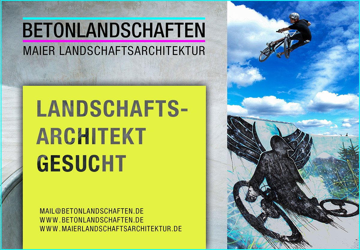 Zur Verstärkung des Teams sucht man bei Betonlandschaften einen Landschaftsarchitekten