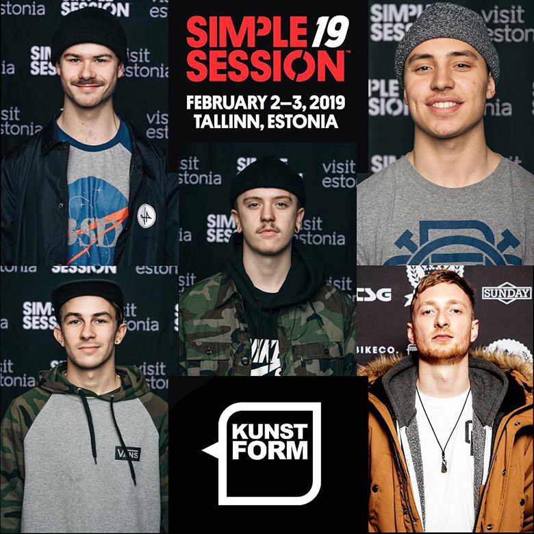 Felix Prangenberg, Miguel Smajli, Robin Kachfi und Felix Donat werden auf der Simple Session 2018 in Estland den kunstform BMX Shop representen