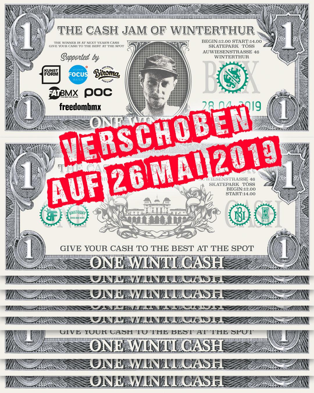 Der Cash Jam in Winterthur wurde auf den 26. Mai 2019 verschoben