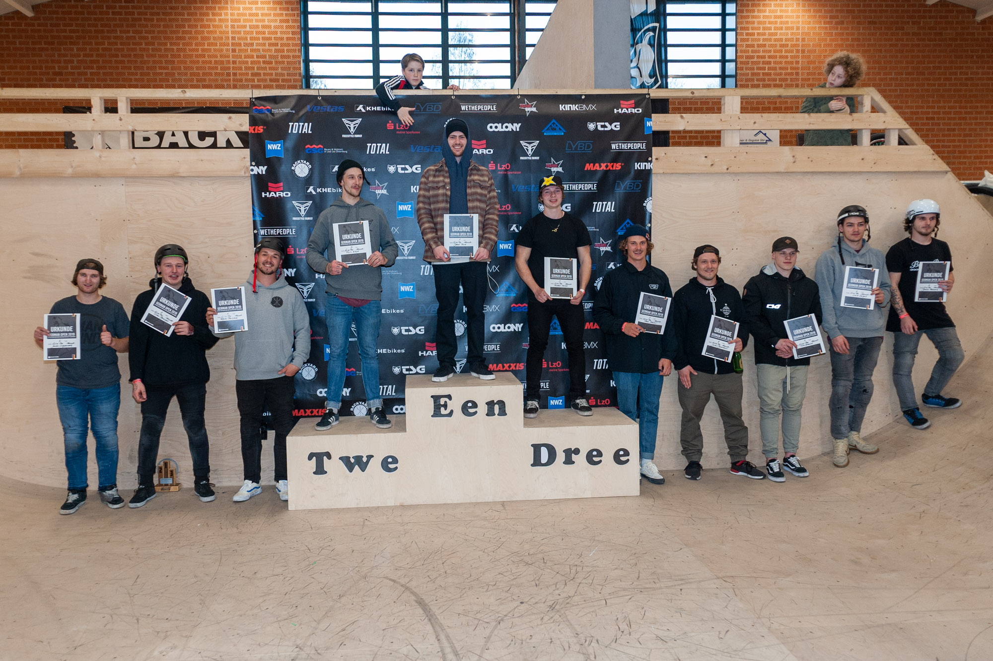 Die Gewinner der Klasse Elite Pro Men bei den German Open 2019 in der Skatehalle Oldenburg
