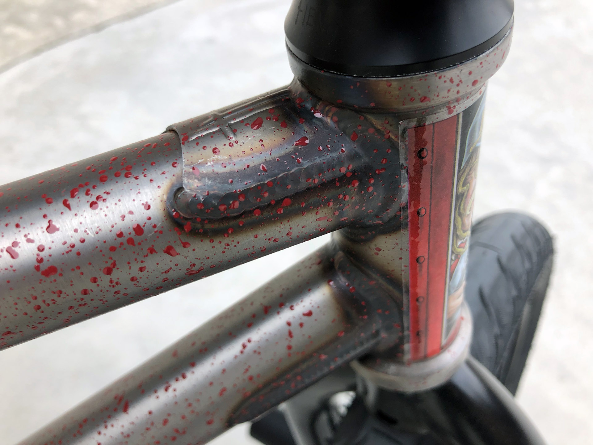 Der Morrow Frame V3 von Fiend BMX hat an Ober- und Unterrohr Gussets