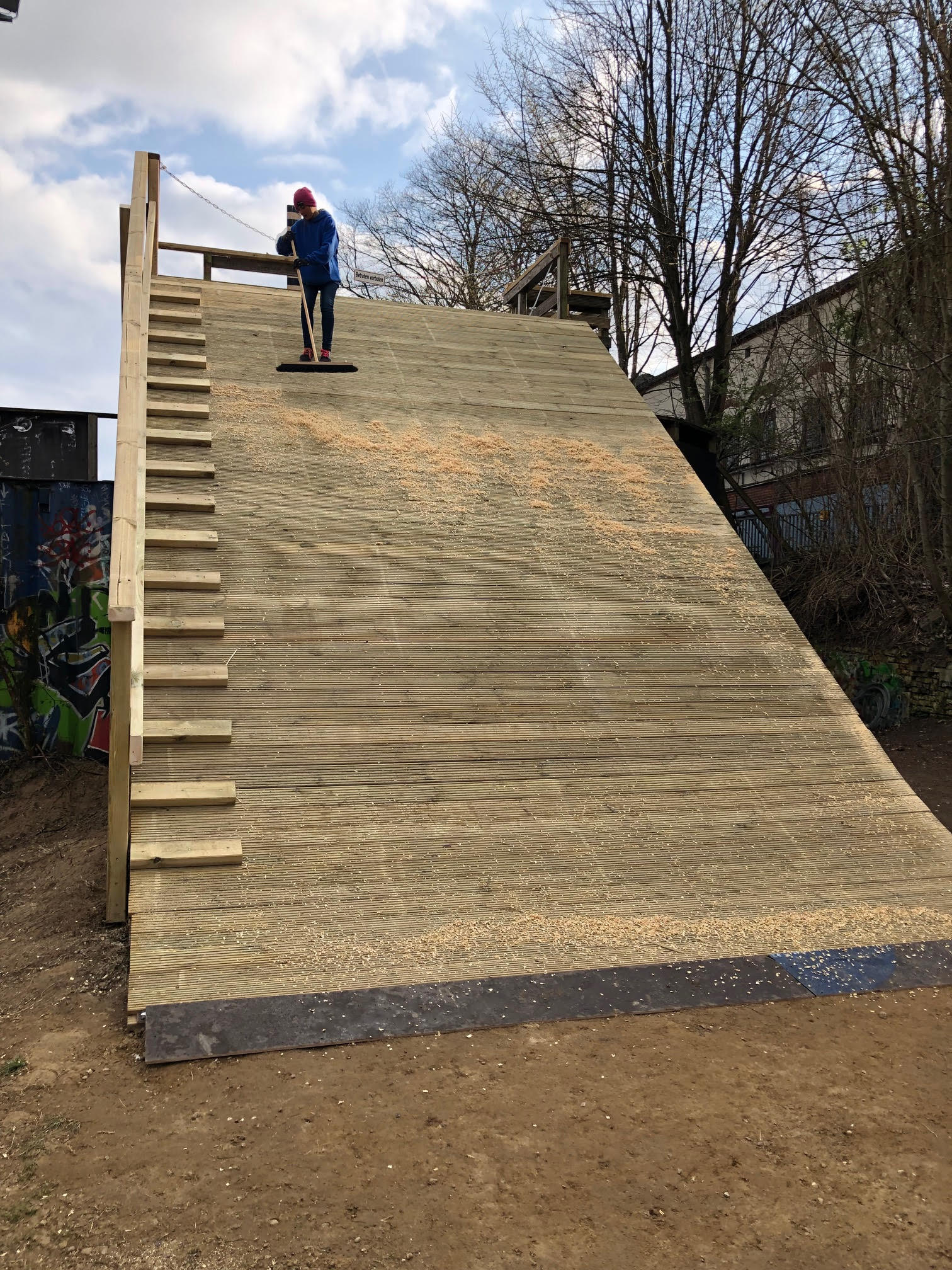 Die neue Anlauframpe für die Dirtline im Schlachthof Skate und BMX Park Flensburg