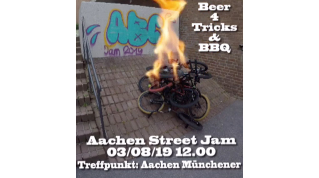 Am 3. August 2019 findet zum ersten Mal ever ein Streetjam in Aachen statt. Unterstützt wird das Ganze vom kunstform BMX Shop. Hier erfährst du mehr.