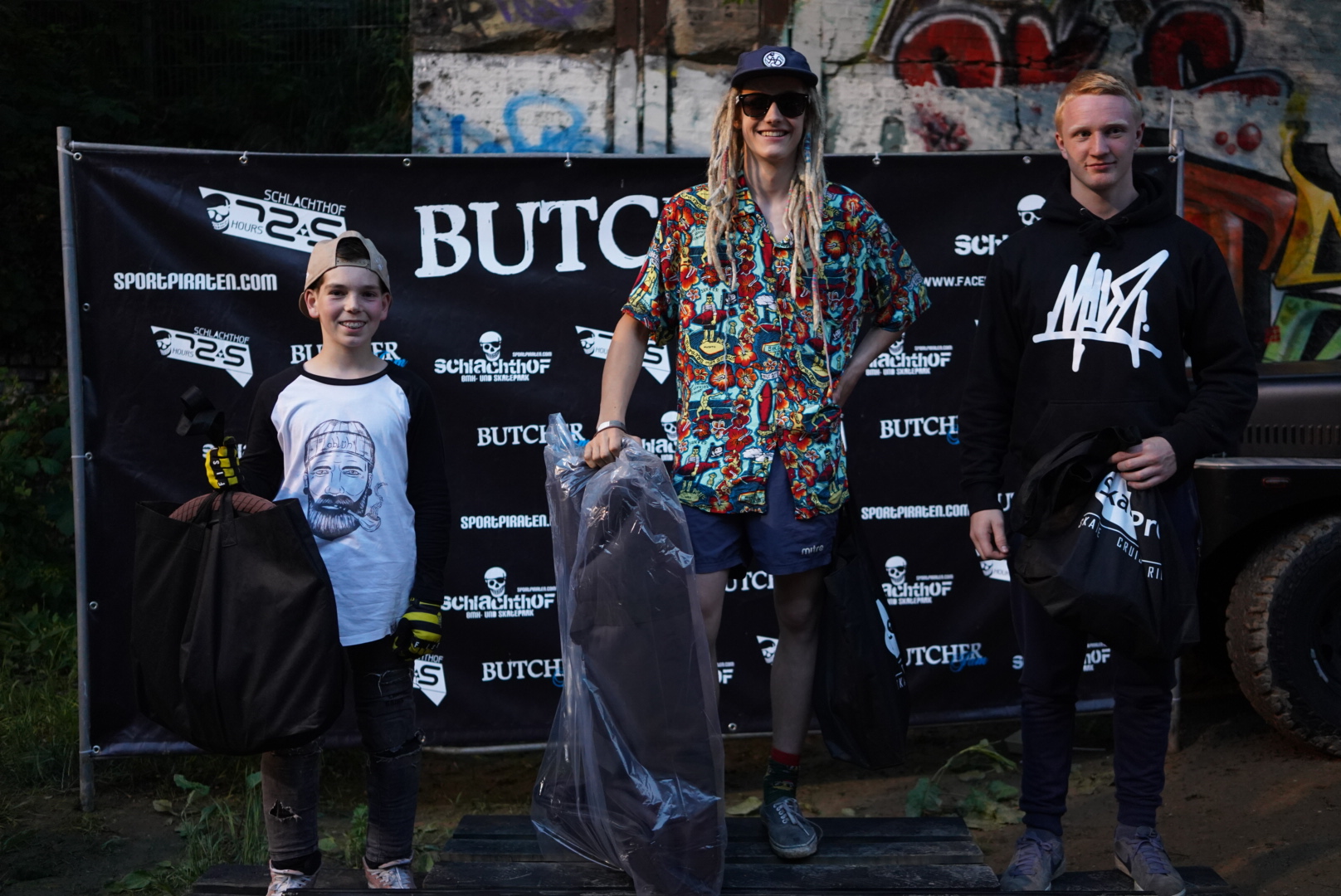 Die Gewinner der Minirampenklasse der Amateure beim Butcher Jam 2019 in Flensburg