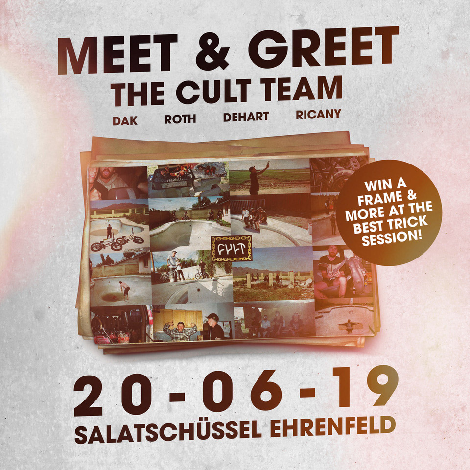 Am 20.6. ab 17 Uhr findet an der Salatschüssel in Köln ein Meet & Greet mit Dakota Roche, Kilian Roth, Chase Dehart und Sean Ricany von der Cult Crew statt.