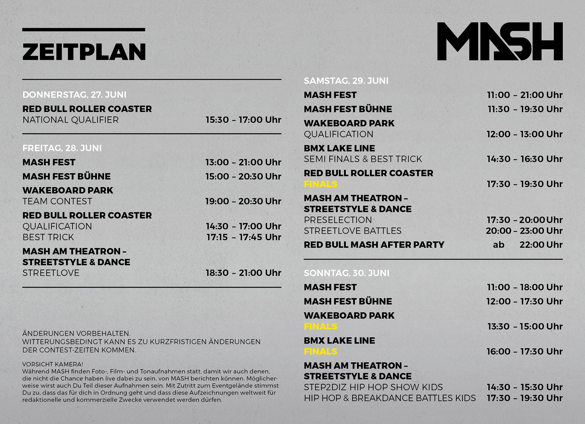 Der Zeitplan des Munich Mash 2019