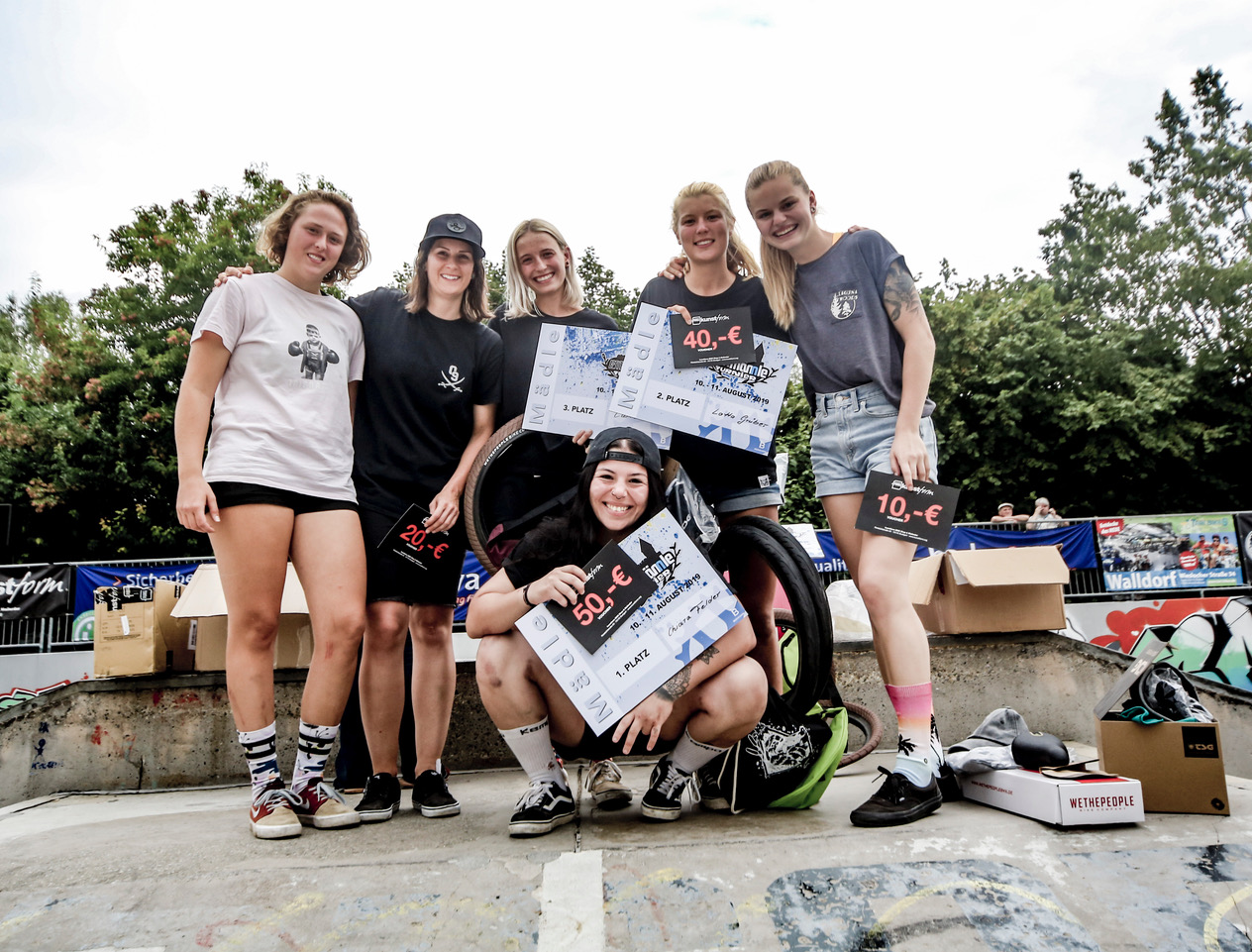 Die Gewinnerinnen des BMX Männle 2019 im Skatepark Tuttlingen