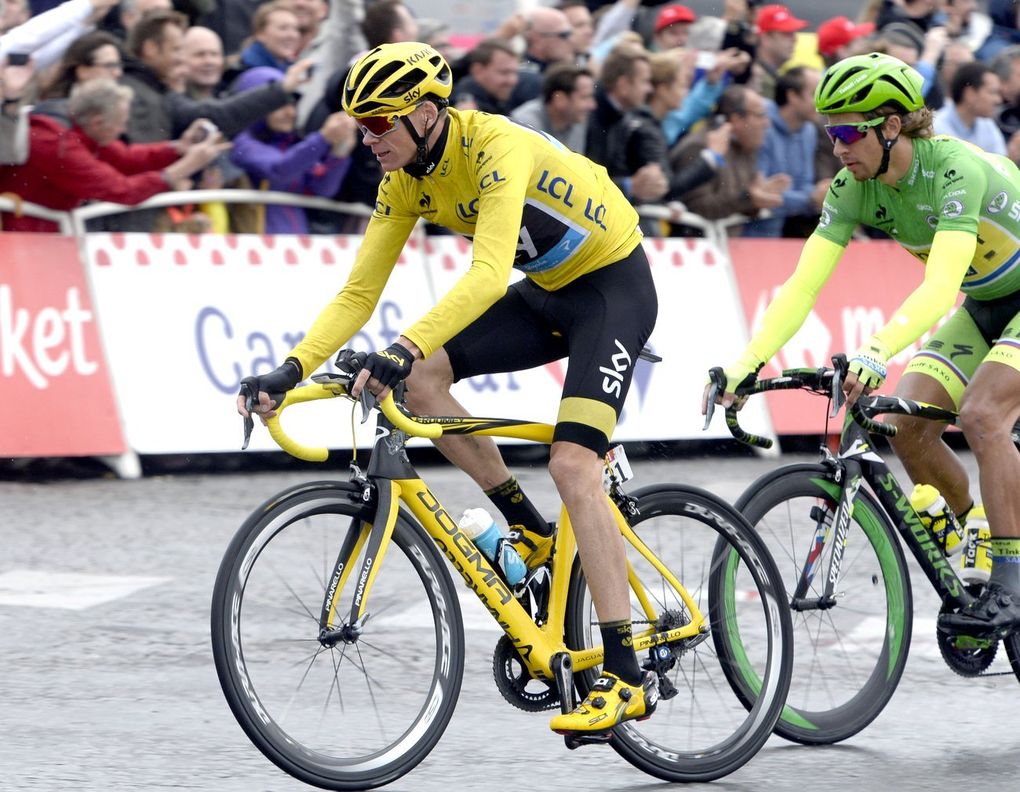 Gelb, Grün und Weiß Tour de France 2015 auf