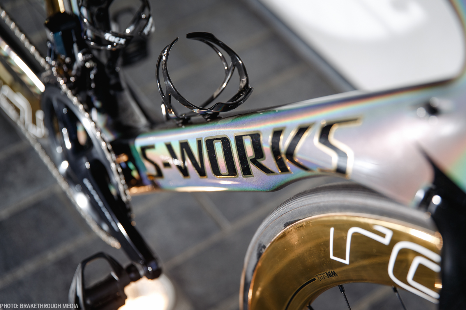Gold umrandet passt der S-Works-Schriftzug gleich viel besser zu den Roval CLX 64. Foto: Jim Fryer/brakethroughmedia.com