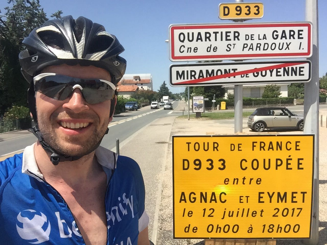 Ein wenig Tourluft hat Jonas während seiner 100 Kilometer entlang der 11. Etappe in Frankreich schnuppern können.