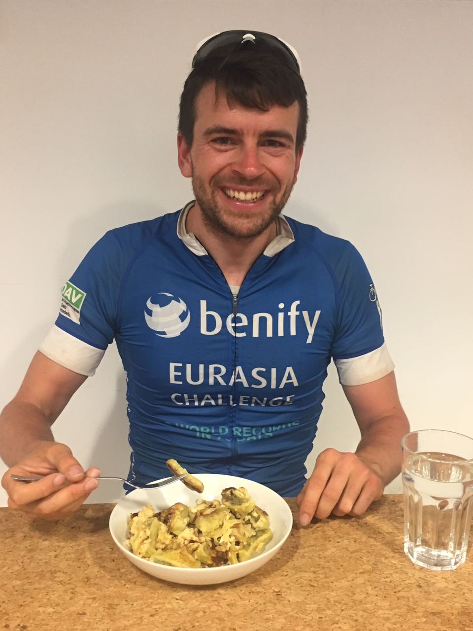 Zum Frühstück gab es bei Benify Jonas' Leibspeise: Schwäbische Maultaschen, extra von den Kollegen gezaubert.