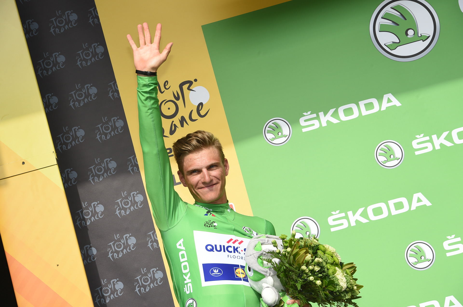 Typische Pose und Farbe Marcel Kittels während der Tour de France 2017. So wollen wir ihn vorerst in Erinnerung behalten!