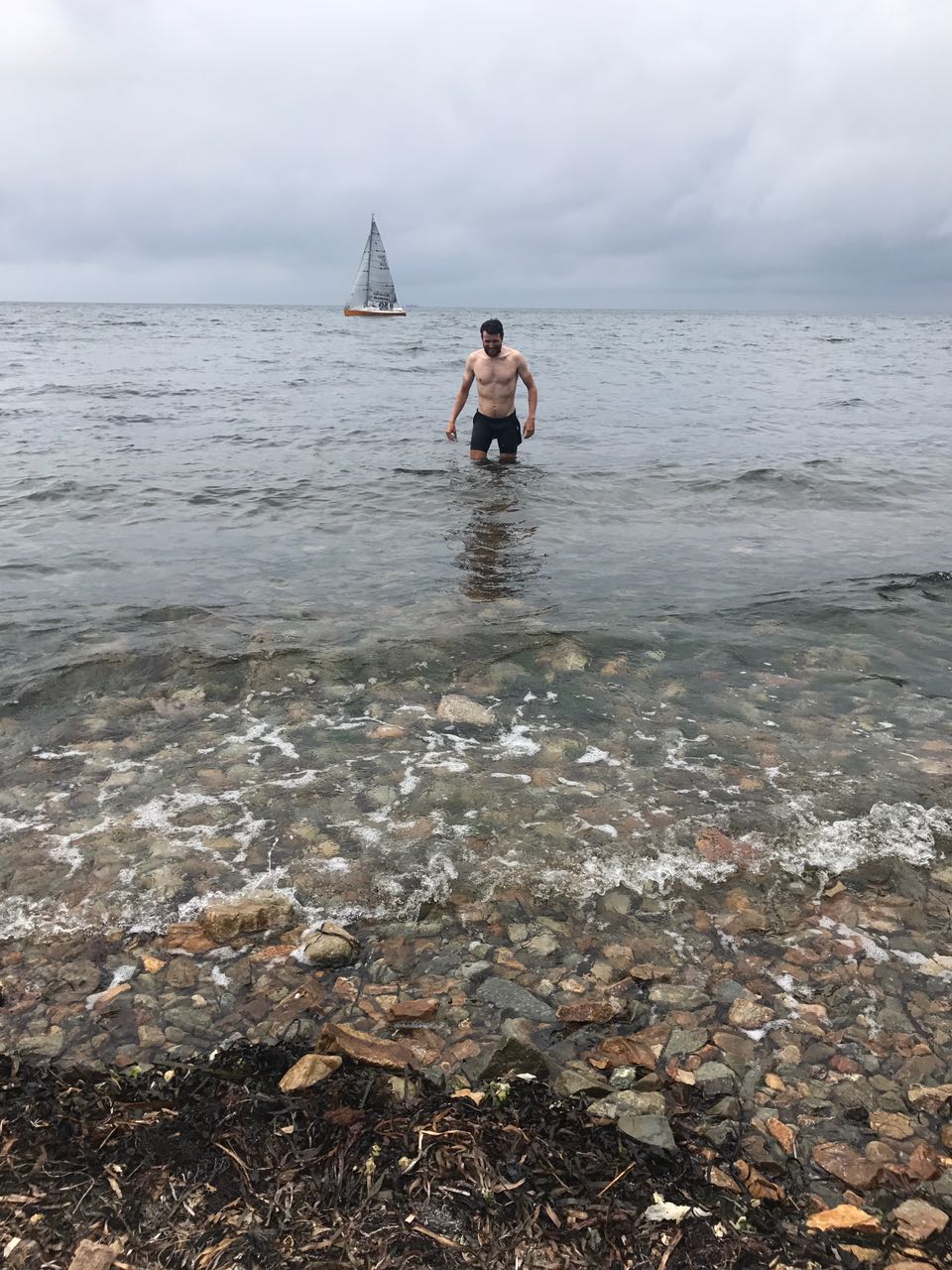 Ein erfrischendes Bad im Pazifik nach über 14.000 Kilometern im Sattel.