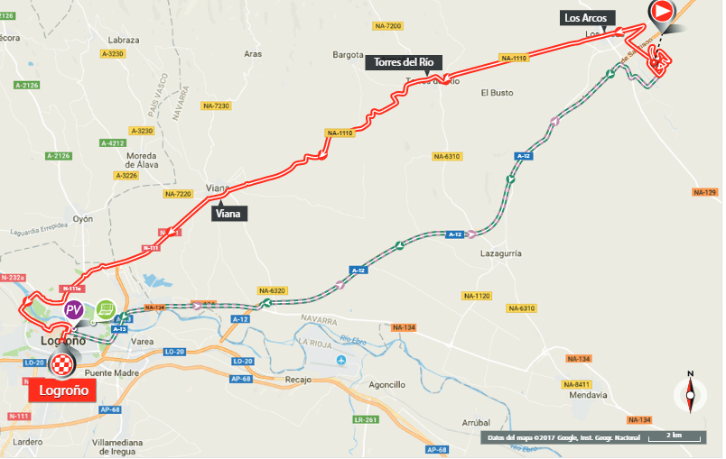 Die 40,2 km lange Strecke kann an den Kraften der Fahrer zehren. (Quelle: GEOAtlas)
