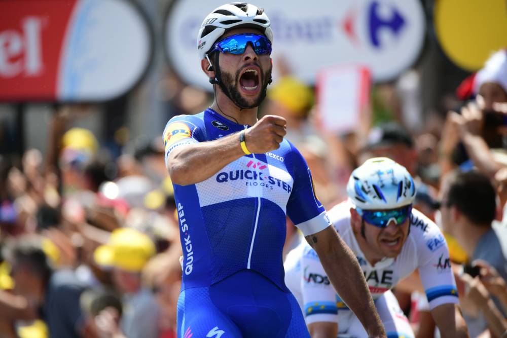 Fernando Gaviria feiert sein Tour de France mit einem Tagessieg auf der ersten Etappe. (Foto:)