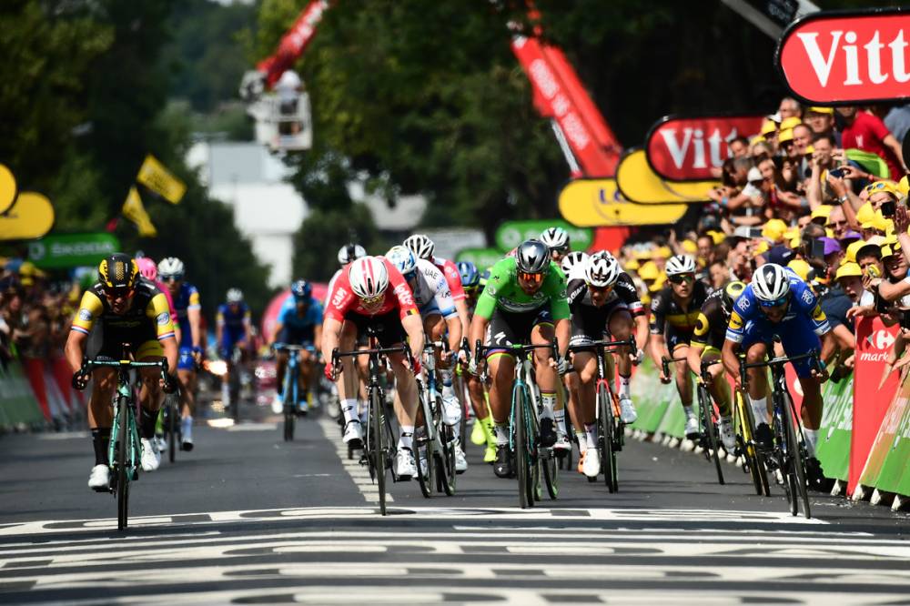 Es kam zu einem Kampf für die beste Ausgangsposition zwischen Gaviria und Greipel. (Foto: © ASO)