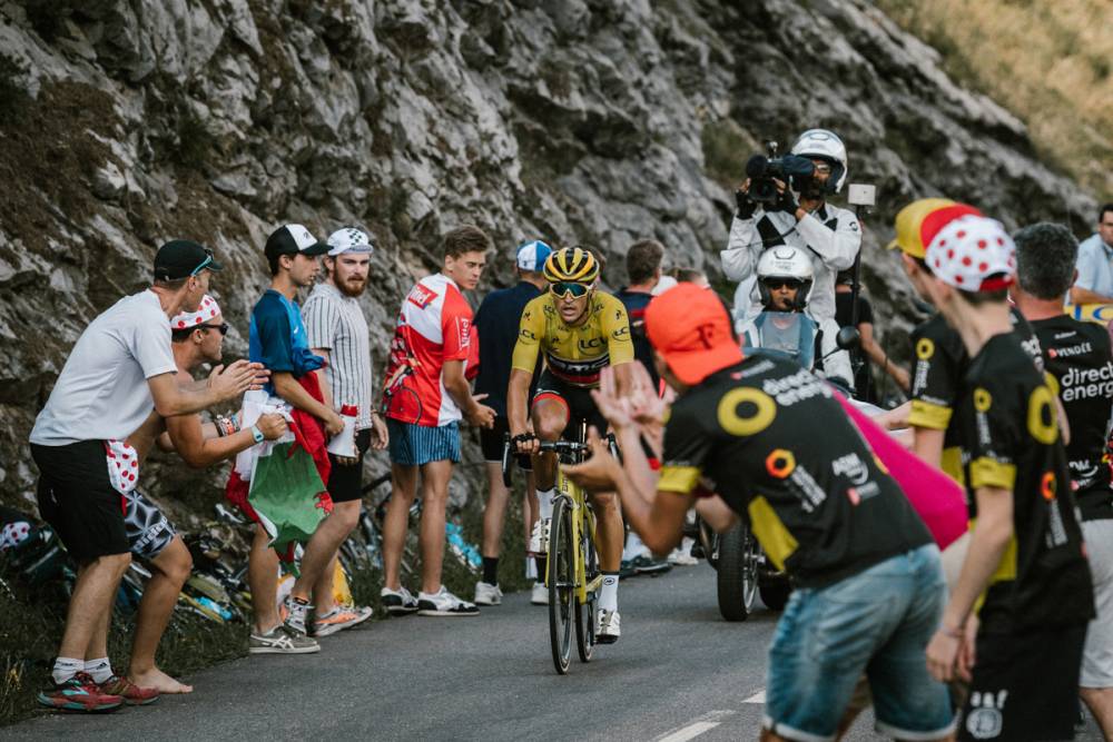 Greg Van Avermaet (BMC Racing Team) war ein Teil der Ausreißergruppe um Alaphillipe. Der Belgier ließ nicht locker und kam letztendlich als vierter ins Ziel, was ihm einen weiteren Zeitvorsprung vor seinen Rival um das gelbe Trikot gab. Der Belgier liegt 2:22 vor Geraint Thomas (Team Sky) in Führung. (Foto: © ASO)