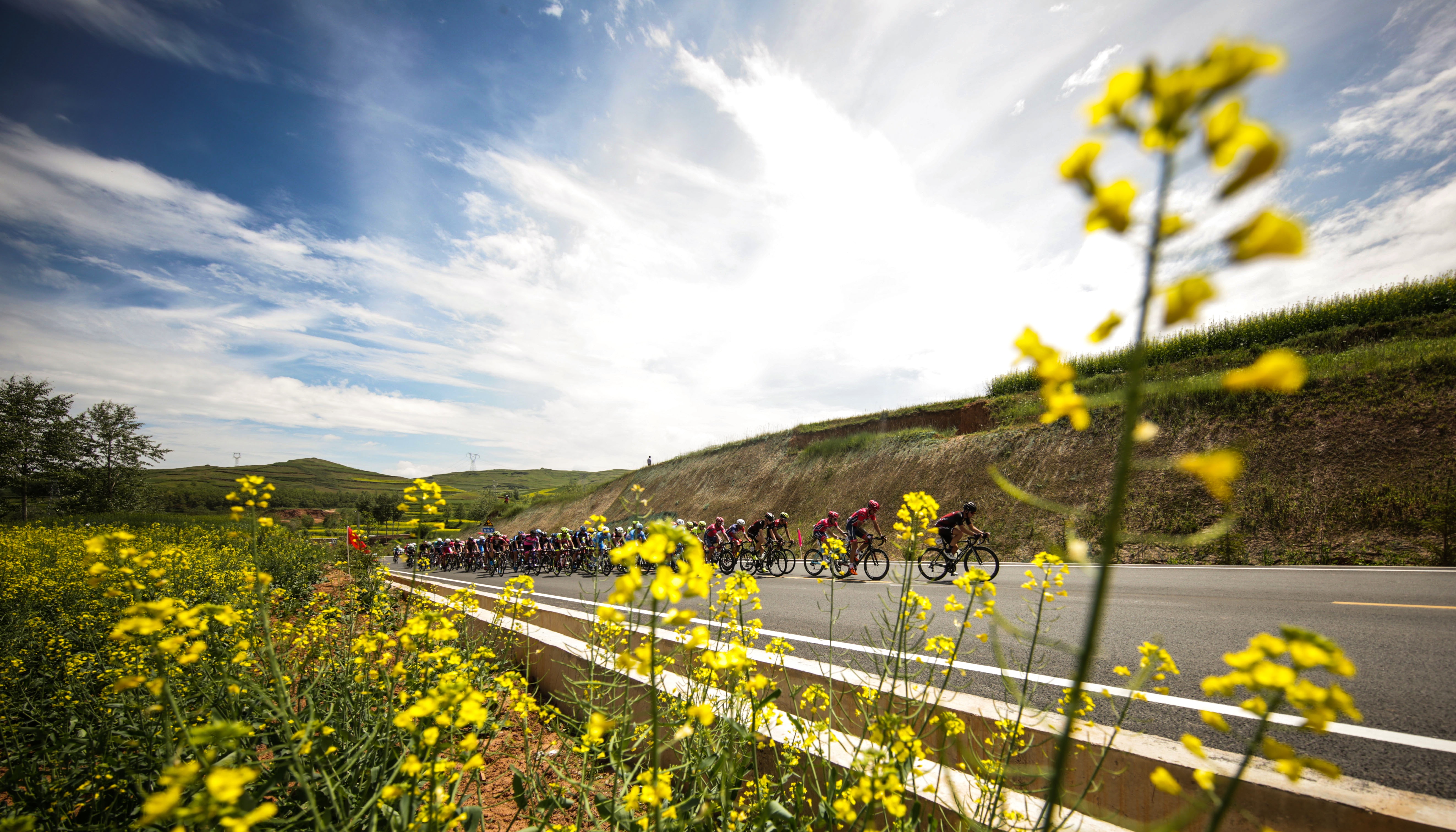 Das Rennen der Gegensätze: Von Etappen in der flachen Wüste bis zu Bergetappen über 4,000 Höhenmeter verlangt die Tour of Qinghai Lake von den Profis starke psychische und physische Leistung (Foto: Xinhuanet Photo)