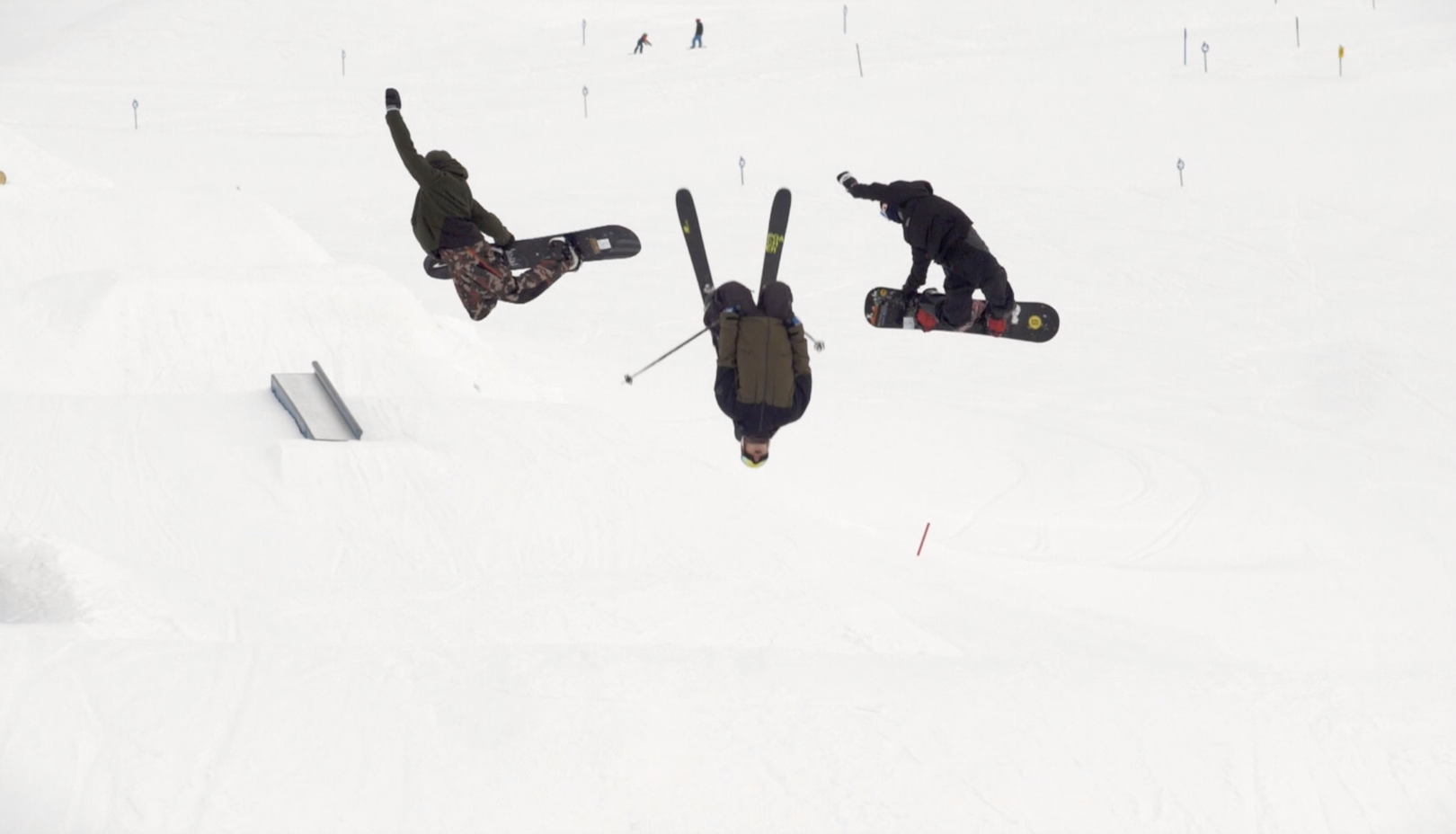 Teamaction im Snowpark Kaunertal.