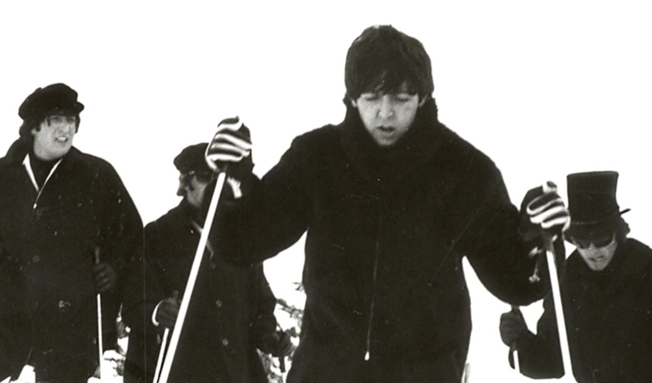 Die Beatles zu Gast im Skigebiet Obertauern für den Film Help. 